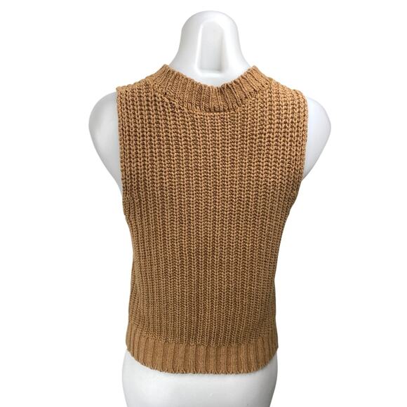 Abercrombie & Fitch Brown Sleeveless Ribbed Knit Crew Sweater Vest Top Size XS - Picture 2 of 4